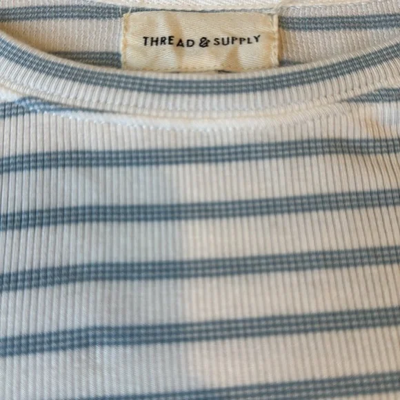 Thread & Supply Light Blue and White Striped Tank Top Women's Medium - Picture 2 of 8